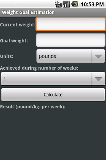 Weight Goal Estimation截图4