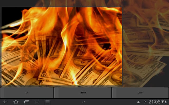 Dollars in Fire Live Wallpaper截图1