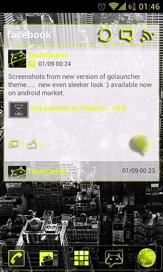 GOWidget SulphurYellowICS Light Theme by TeamCarbon截图3