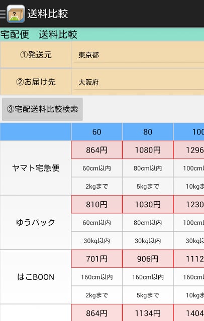 送料いくら？ 宅配・邮便送料検索截图5