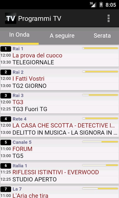 Programmi TV - 意大利电视节目时间表截图8