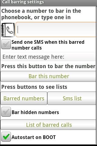 Barring Phone Numbers截图1