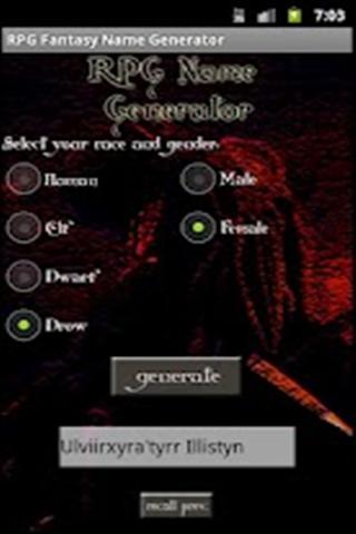 RPG幻想名称发生器 RPG Fantasy Name Generator截图3