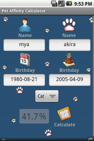 Pet Affinity Calculator截图2