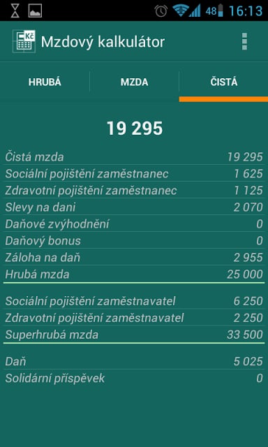 Mzdov&yacute; kalkul&aacute;tor 2016截图7