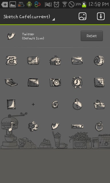 Sketch Cafe go launcher theme截图1