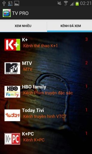 Xem TV KO C&oacute; Quảng C&aacute;o, C&oacute; K+截图3