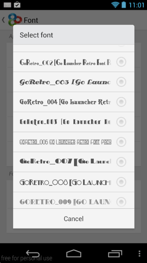 Go Launcher Retro Font Pack截图5