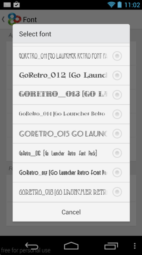 Go Launcher Retro Font Pack截图3