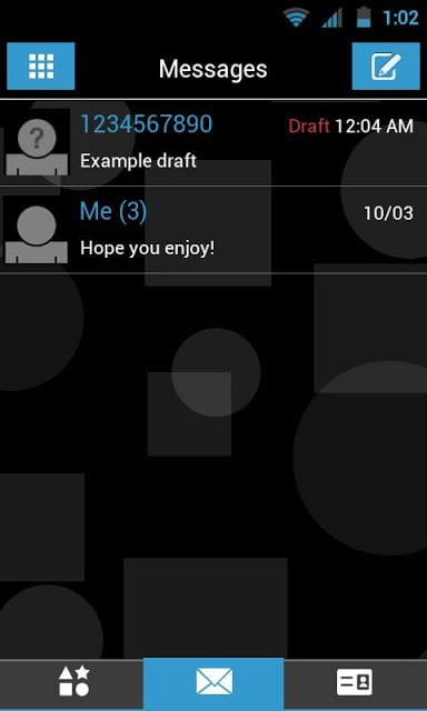 GO SMS THEME - Blue Shapes截图2