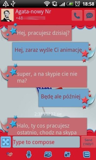 GO SMS Pro American Theme Free截图5