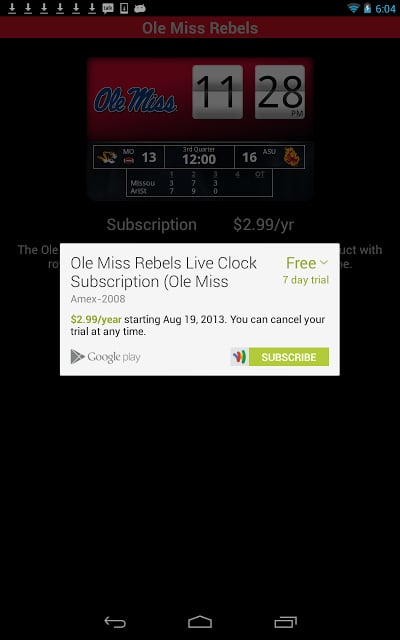 Ole Miss Rebels Live Clock截图7