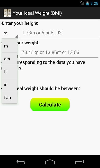 Your Ideal Weight (BMI)截图2