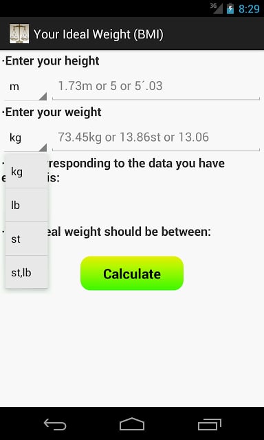 Your Ideal Weight (BMI)截图1