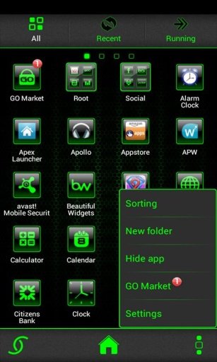 Mean Green Theme Go Launcher截图5