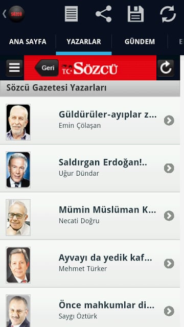 S&ouml;zc&uuml; Gazetesi Droid截图6