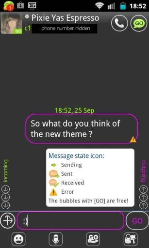 GO SMS Pro P2 Minimal Theme截图1