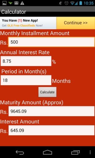 Recurring Deposit Calculator截图2