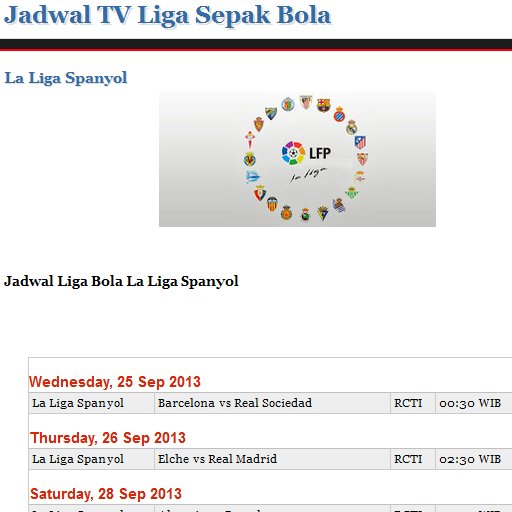 Jadwal TV Liga Bola Lengkap截图7