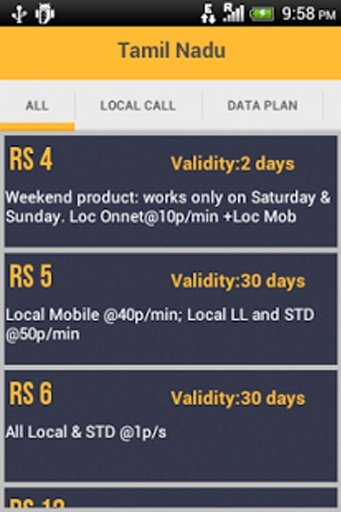 Mobile Recharge Plans/Rate Cutters截图2