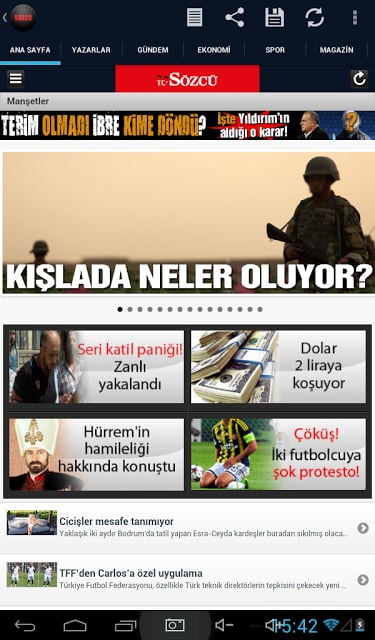 S&ouml;zc&uuml; Gazetesi Droid截图5