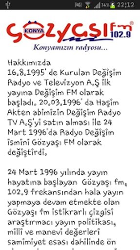 KONYA G&Ouml;ZYAŞI FM TABLET截图4