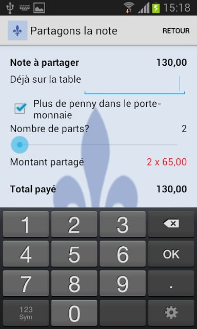 Tip, Taxes et Partage截图2