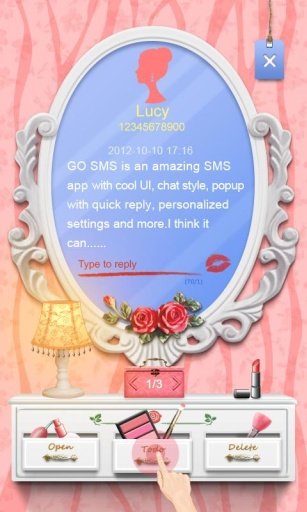 GO SMS Pro Lipstick PopThemeEX截图3