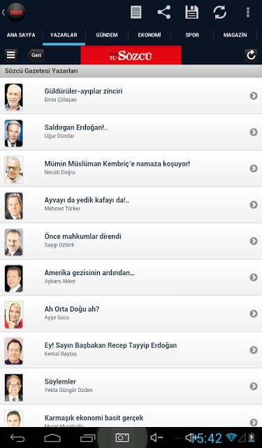 S&ouml;zc&uuml; Gazetesi Droid截图4