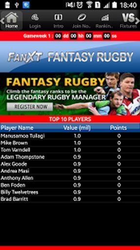 Fantasy Rugby截图1