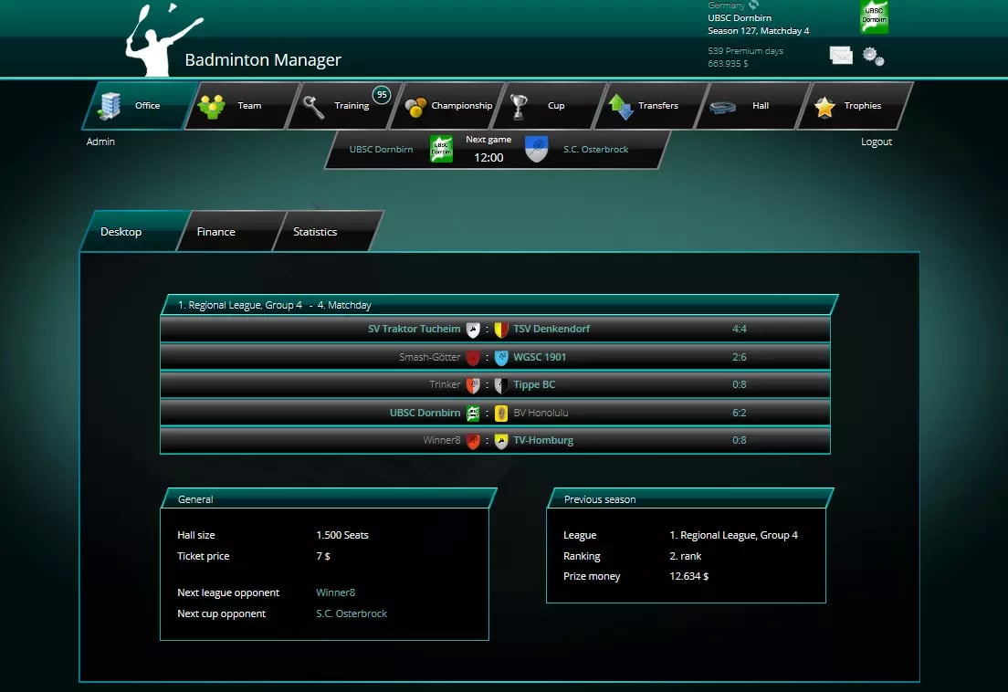 Badminton Manager截图1