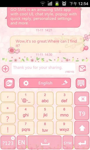 Lovepetal GO Keyboard Theme截图7