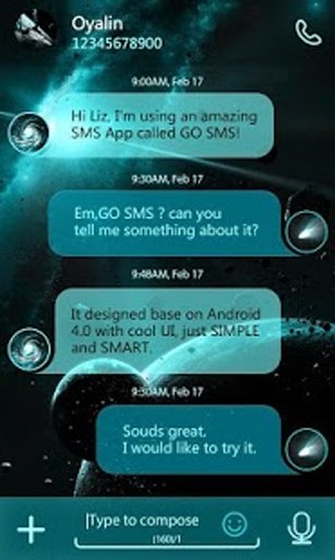 GO SMS PRO OUTER THEME EX截图4