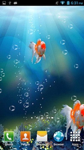 Goldfish Swim 3D Aquarium LWP截图3