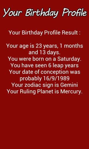 Your Birthday Profile截图2