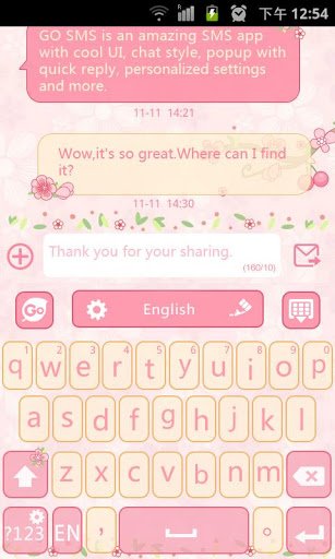 Lovepetal GO Keyboard Theme截图3