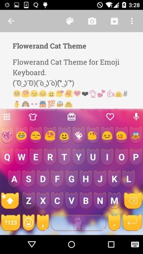 Flower and Cat Skin Keyboard截图4