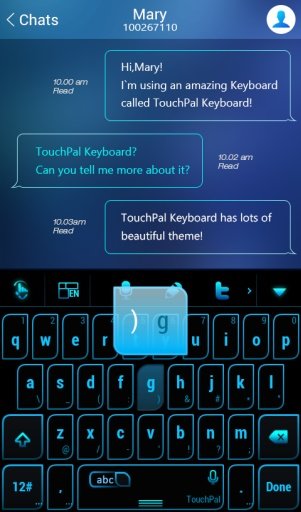 Blue Light Keyboard Theme截图4