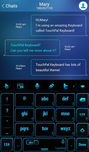 Blue Light Keyboard Theme截图5