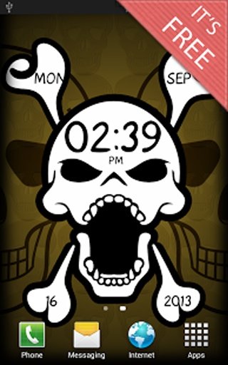 Skull Clock Live Wallpaper截图1