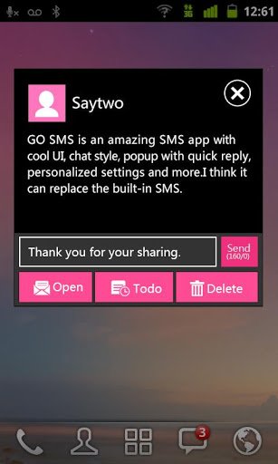 GO SMS Theme WP8Pink截图4