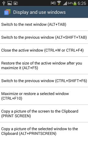 Excel Word 2013 shortcuts截图5