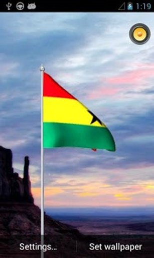 Ghana Flag Live Wallpaper 3D.截图3