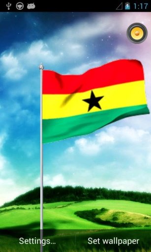 Ghana Flag Live Wallpaper 3D.截图5