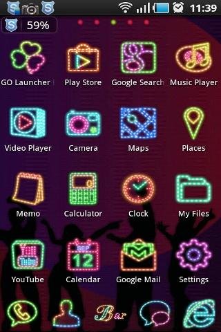 Neon Light Go Launcher Ex Free截图3