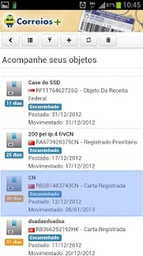 Correios+Mais Rastreador Trial截图2