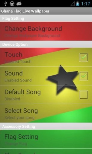 Ghana Flag Live Wallpaper 3D.截图9