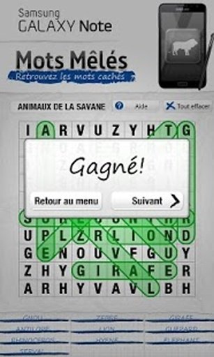 Mots M&ecirc;l&eacute;s pour Galaxy Note截图2