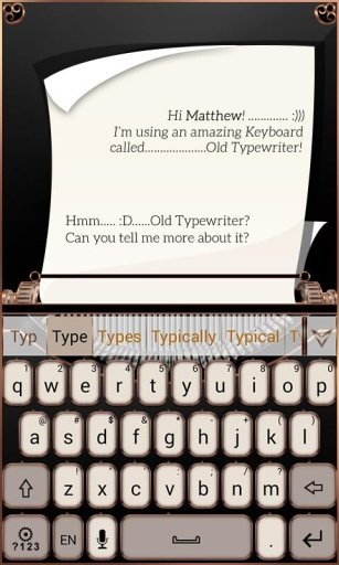 Old Typewriter Keyboard Theme截图5