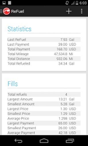 reFuel Tracker + Calculator截图5